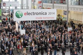 Entrance to electronica trade show in Munich Germany last week.