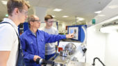 young apprentices in technical vocational training are taught by