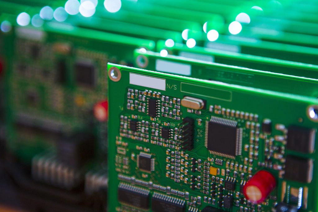 Modern Electronics Ideas. Closeup of Lot of Electronic Printed Circuit ...